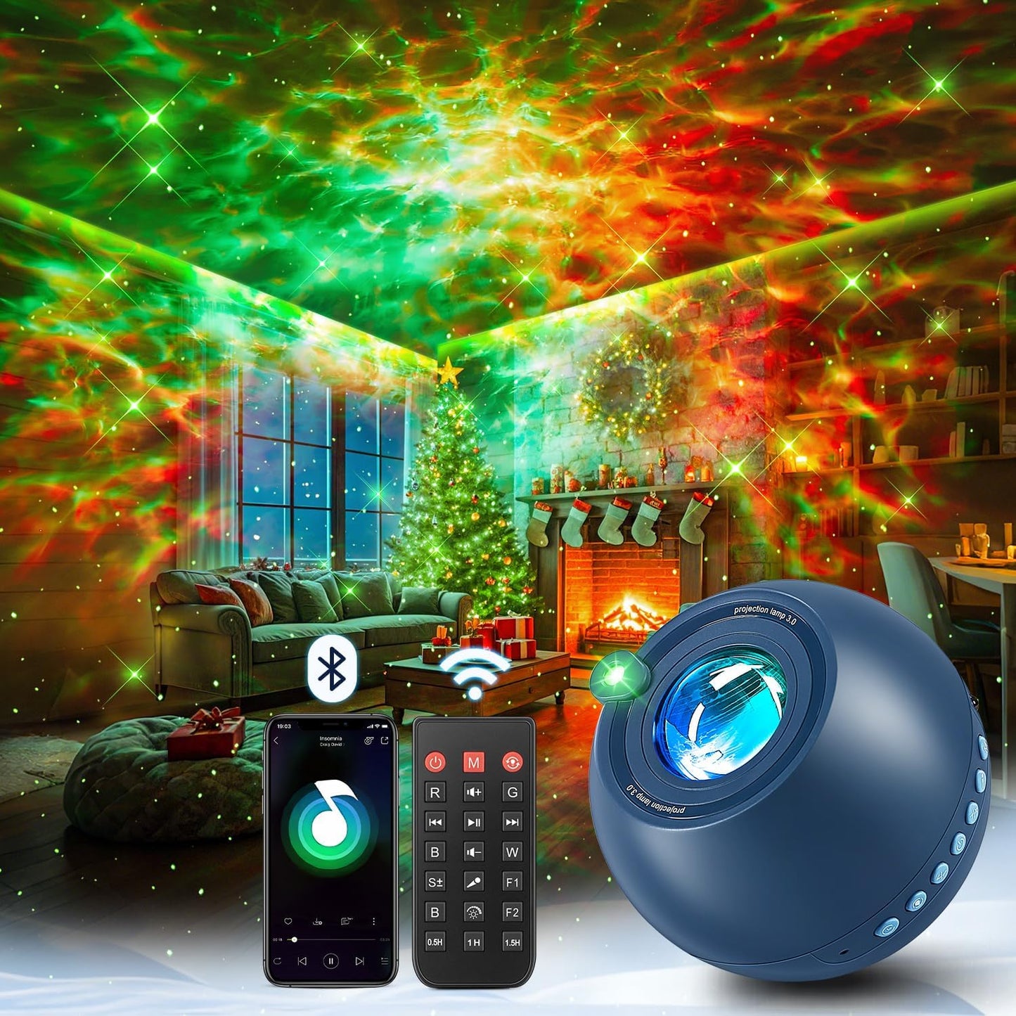 Galaxy Projector for Bedroom Birthday Gifts for Teen Boy Gifts, LED Galaxy Light Projector, 15White Noise Hifi Bluetooth Speaker,Remote&Timer Ceiling Projector Lights Trendy Stuff