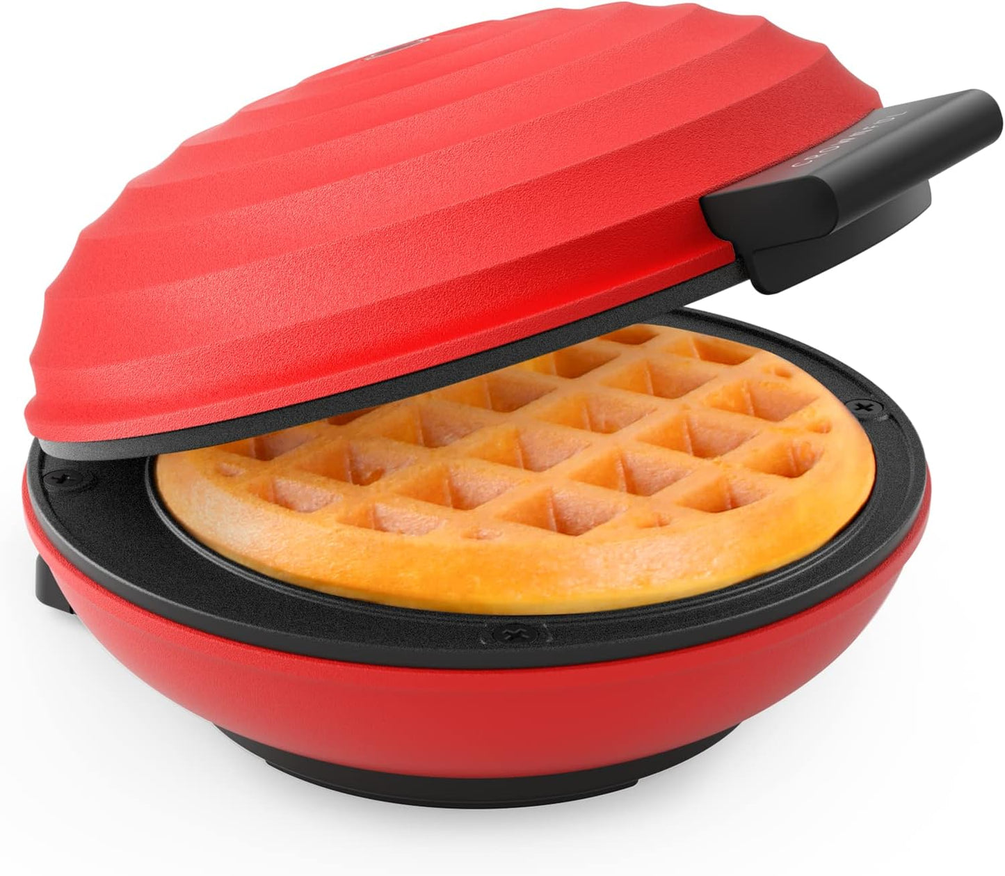 Mini Waffle Maker, 4" Chaffle Maker with Compact Design, Easy to Clean, Non-Stick Surface, Recipe Guide Included, Perfect for Breakfast, Dessert, Sandwich, or Other Snacks