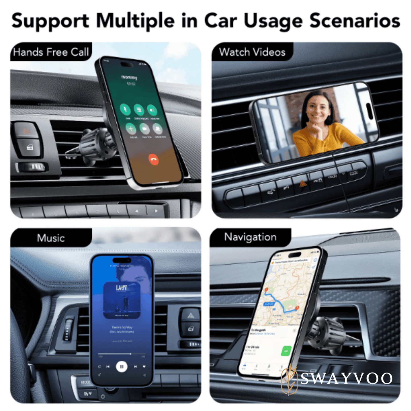 15W Fast Wireless Magnetic Car Mount Charger for Mag-Safe 360° Rotating Phone Holder for Iphone 17 16 15 14 13 12 and Smartphones