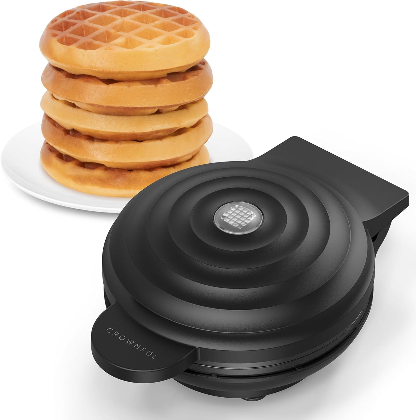 Mini Waffle Maker, 4" Chaffle Maker with Compact Design, Easy to Clean, Non-Stick Surface, Recipe Guide Included, Perfect for Breakfast, Dessert, Sandwich, or Other Snacks